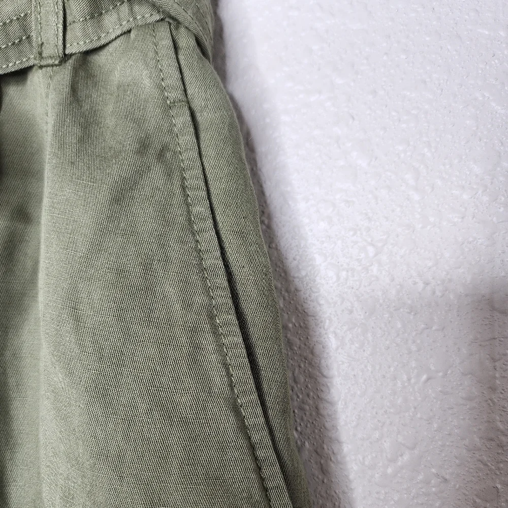 Zara High Waist Belted Cargo Trousers in Olive Green Size S New With Tags